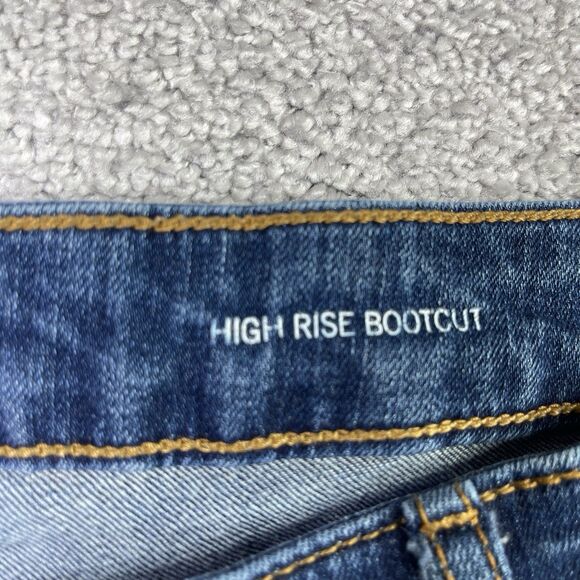 The Limited Jeans Women’s 18W Blue Bootcut High Rise Dark Wash Crop Distressed - Picture 6 of 14